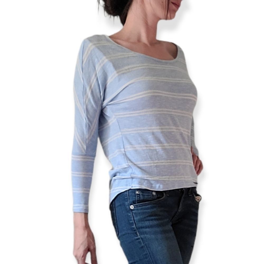 🌹2/$15 Self Esteem Blue White Stripe Long Sleeve